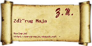 Zárug Maja névjegykártya